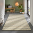 Wollteppich Natur | Reine Schur-Wolle Handweb Teppich gestreift | Grau